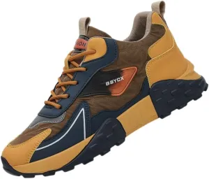 2025 Big Size Color Block Retro Trendy Casual Sneakers - Durable, Comfy, and Versatile Platform Shoes for Men, Business Trips, and Everyday Wear