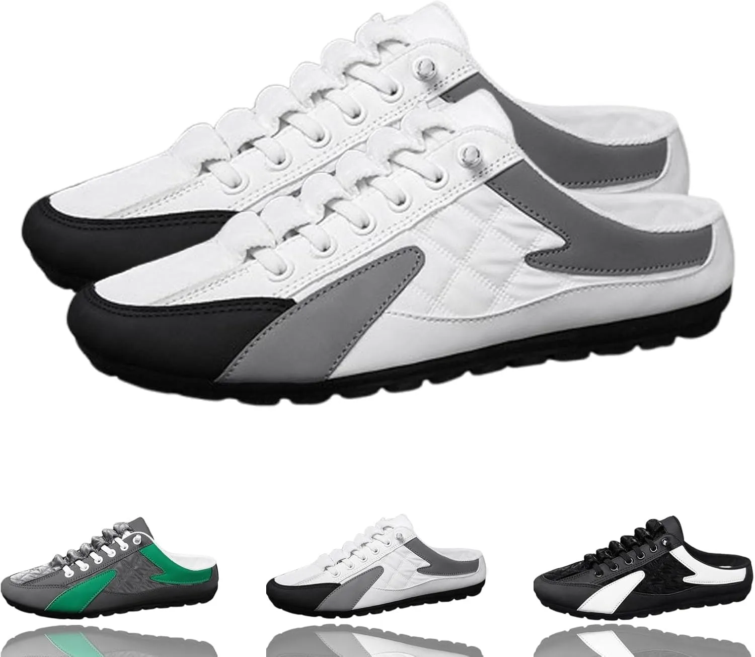2025 New Mens Backless Slip on Shoes, Men's Lightweight Breathable Backless Sneakers, Mens Slip On Shoes for Spring Summer