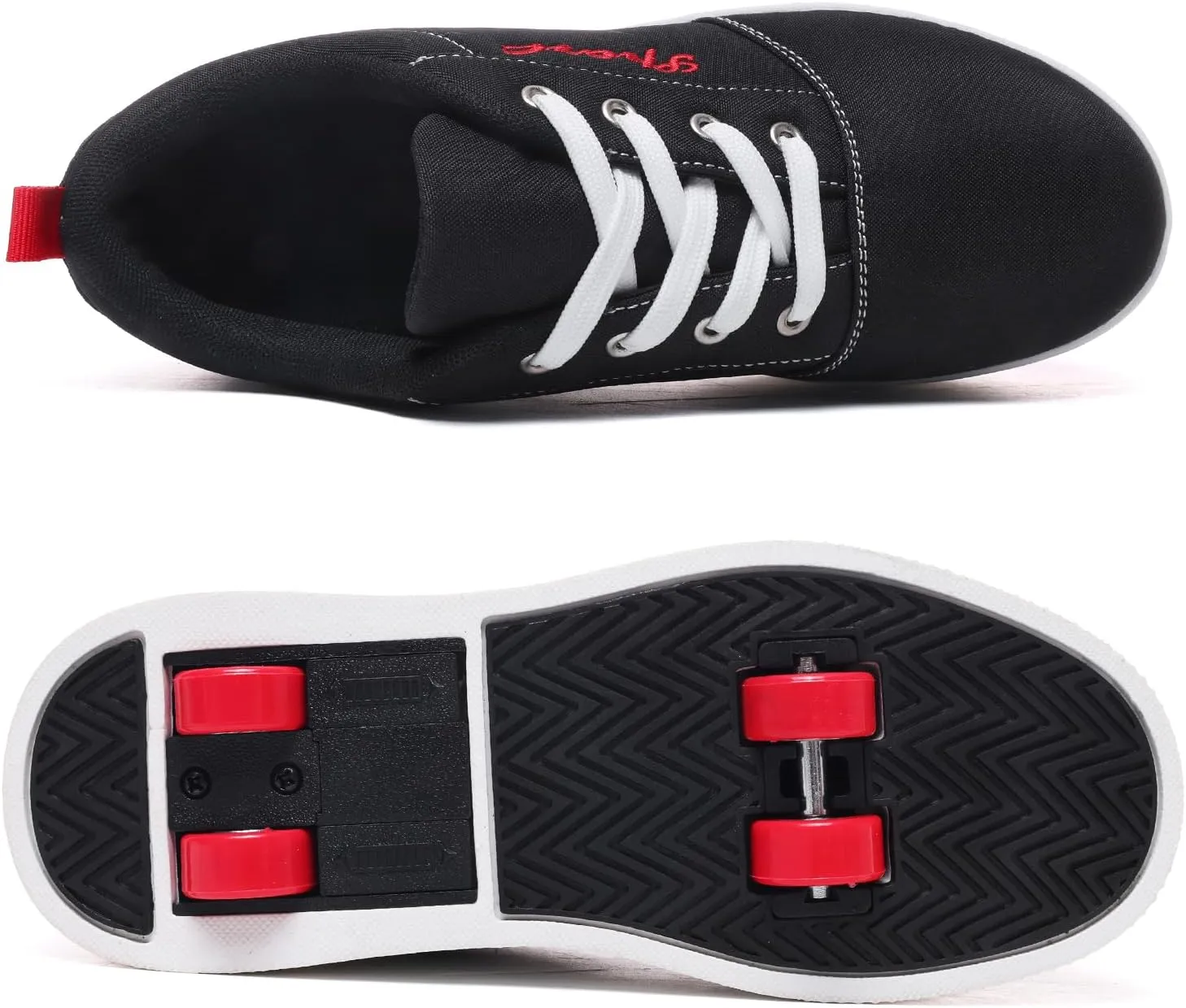 4-Wheel Children's Roller Shoes with Removable Wheels and Breathable Mesh - Outdoor Durable Skateboarding Sneakers Suitable for Boys and Girls