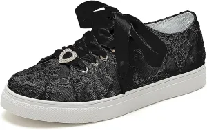 A580-01LS Wedding Shoes Lace Bridal Sneakers Comfortable Bridal Tennis Shoes Bride Flats