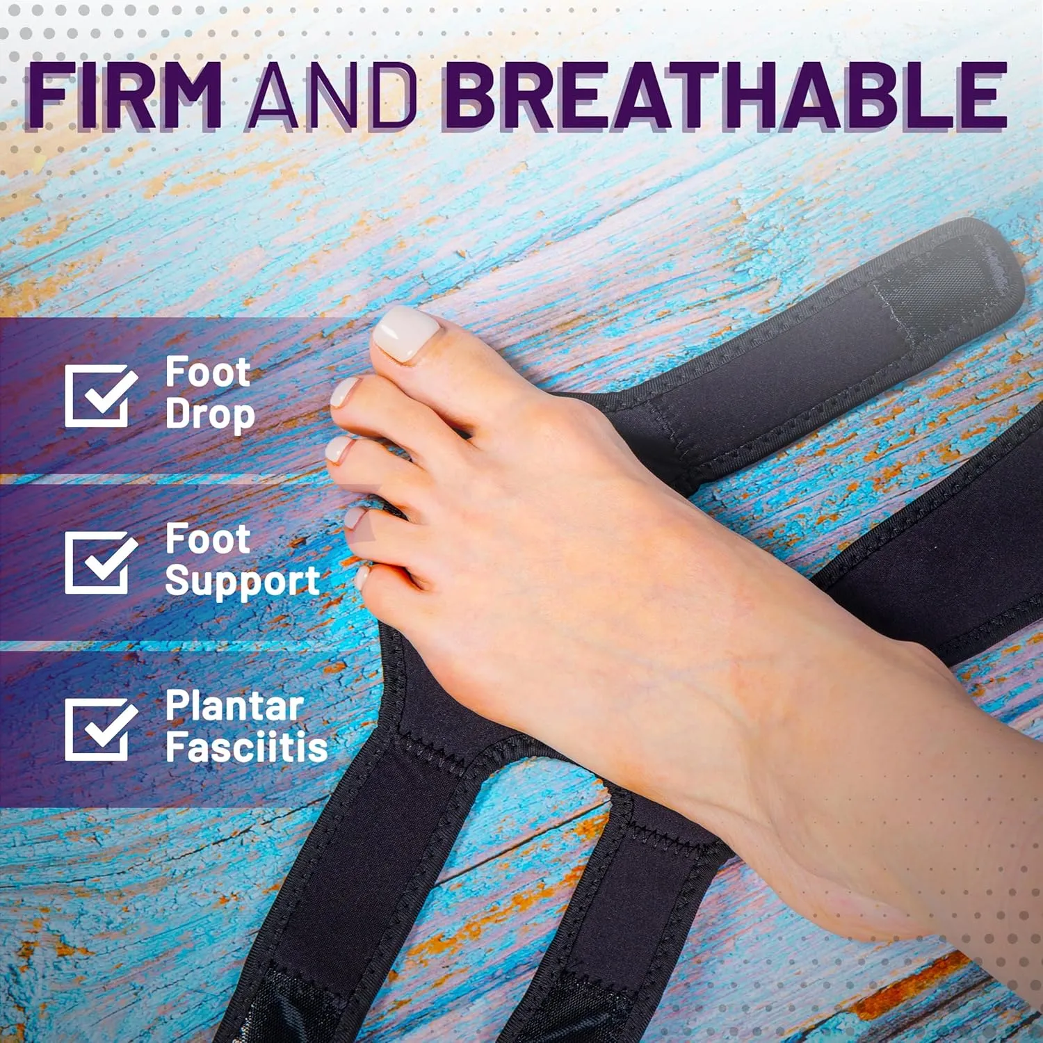 AFO Foot Drop Brace – Breathable Adjustable Foot Brace Orthosis for Walking, Sleeping, Alleviating Drop Foot Instigated by MS, Stroke, TBI, Achilles Tendon Pain Relief for Men and Women (Right)
