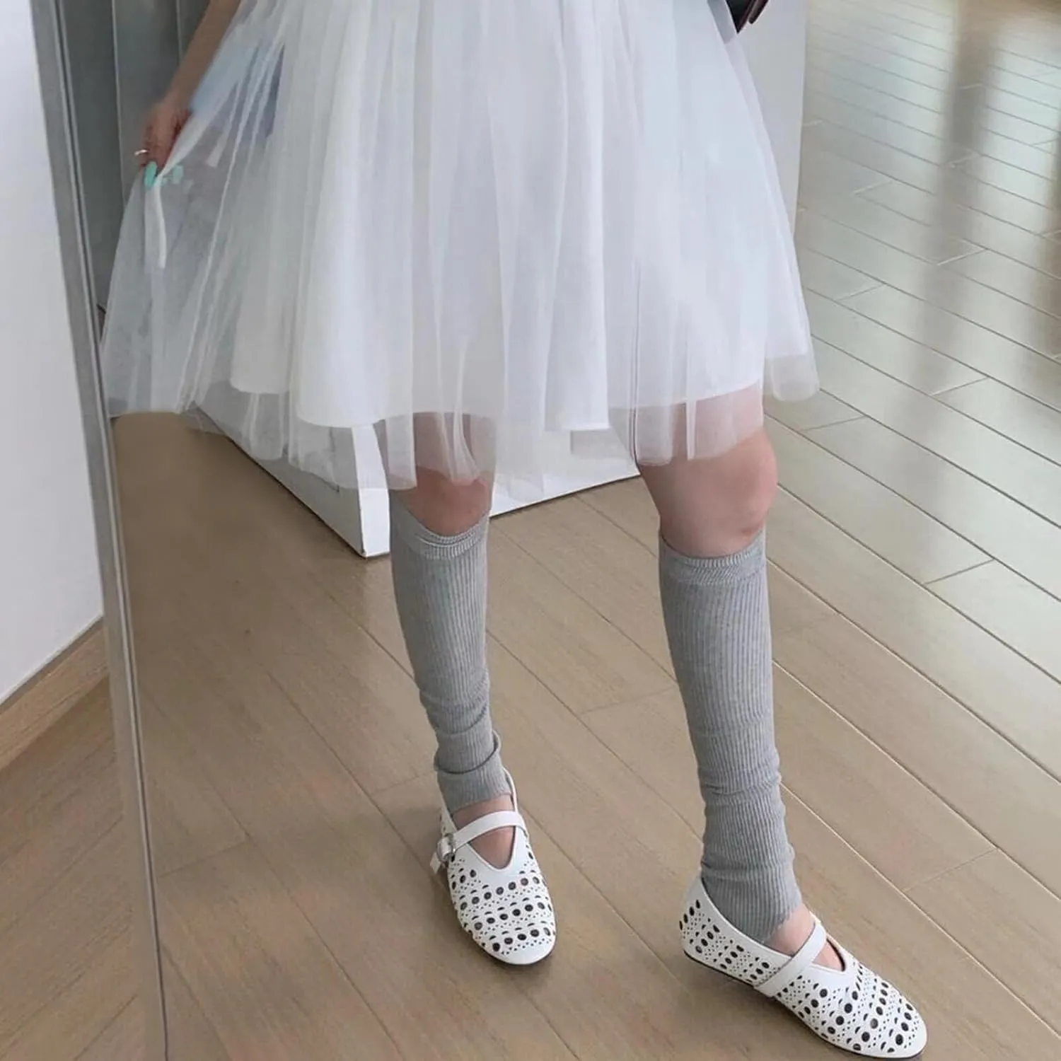 Agodor Ballerina Flats for Women,Hollow Out Round Toe Mary Jane Flats Buckle Strap Low Heel Ballet Flats Shoes for Women,Casual Comfy Daily Dress Shoes