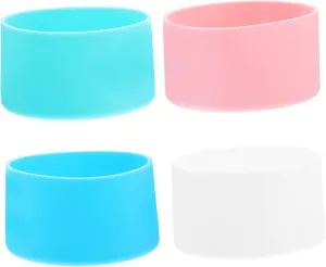 Alipis 4sets Water Bottle Boot Base Tumbler Accessories Camping Cup Sleeve Washable Silicone Cover 4pcs*4