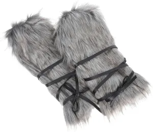 Alipis Fashionable Fuzzy Leg Warmers Viking Style Leg Wraps Soft and Comfortable for Women and Men 40cm