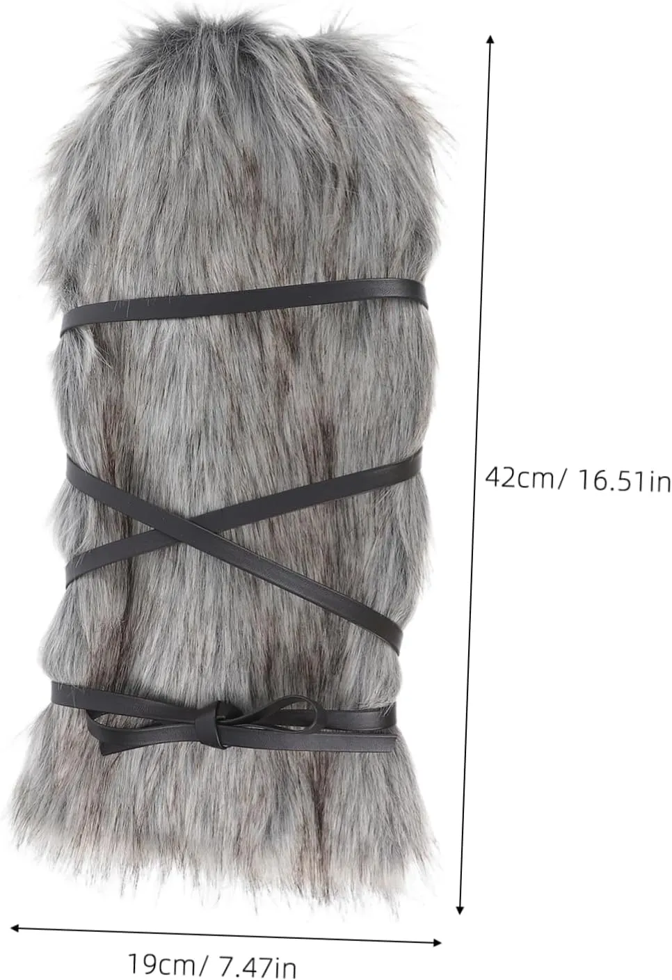Alipis Fashionable Fuzzy Leg Warmers Viking Style Leg Wraps Soft and Comfortable for Women and Men 40cm