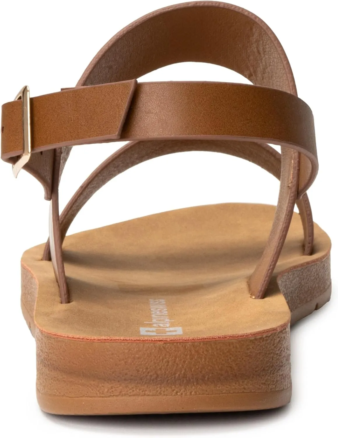 Alpine Swiss Beth Womens Sandals | Flat Two Strap Buckle Summer Shoes | Comfortable Everyday Footbed Slides | Casual Slip On Sandals for Women