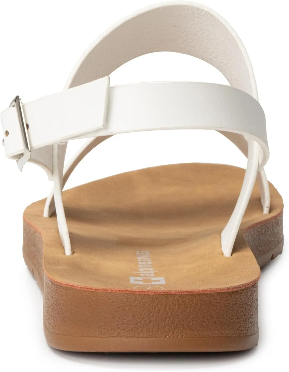 Alpine Swiss Beth Womens Sandals | Flat Two Strap Buckle Summer Shoes | Comfortable Everyday Footbed Slides | Casual Slip On Sandals for Women