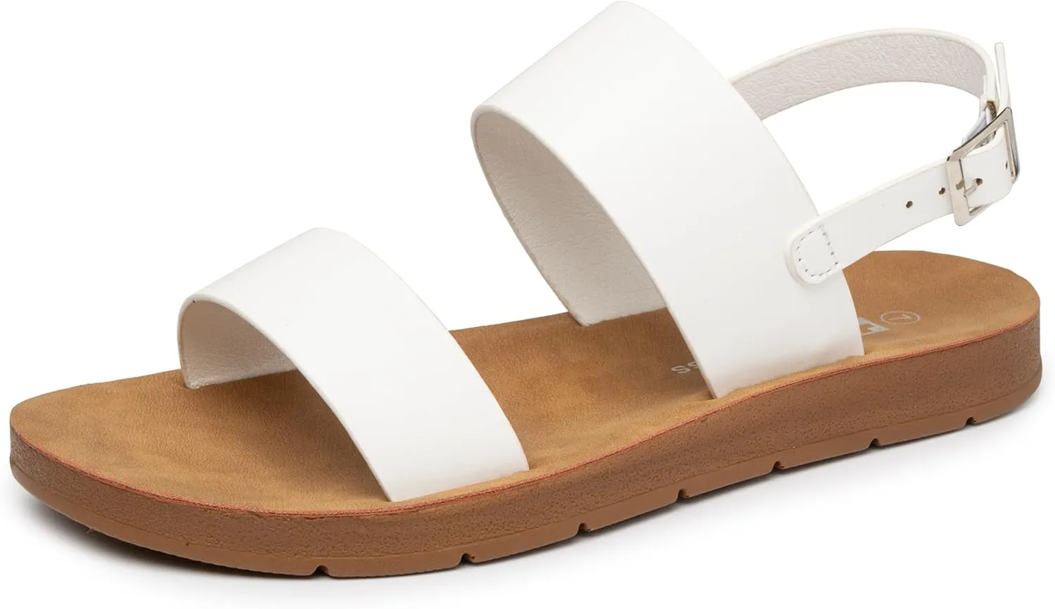 Alpine Swiss Beth Womens Sandals | Flat Two Strap Buckle Summer Shoes | Comfortable Everyday Footbed Slides | Casual Slip On Sandals for Women