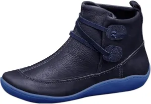 AMDBEL Cowboy Boots For Women Short, Arch Support Low Heel Fashion Lace Up Zipper Booties Slip On Leather Short Booties