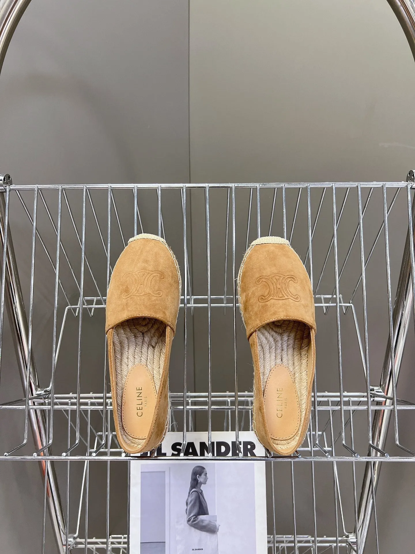 AND IN LOAFER Quick dispatch SUEDE PEANUT RAFFIA Celine BROWN WOVEN Cyber Monday deal