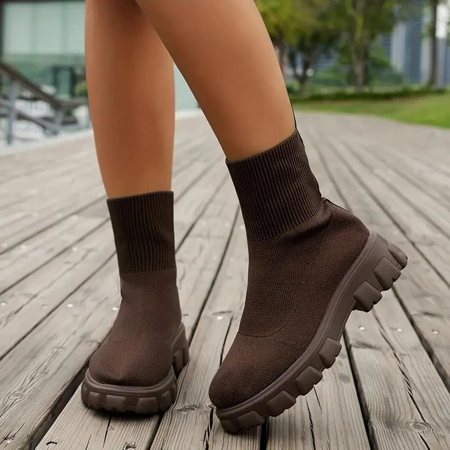Ankle Boots for Women Comfy Womens Winter Boots Autumn And Winter New Large Size Ladies Short Boots Socks Boots