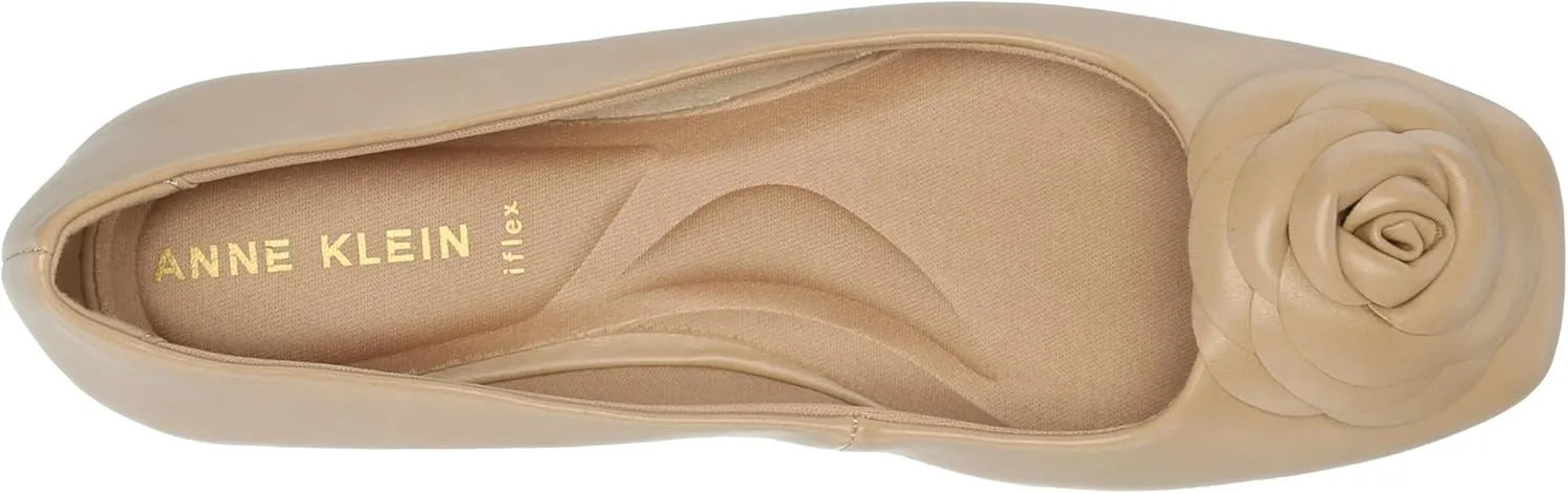 Anne Klein Womens Faux Leather Slip On Ballet Flats