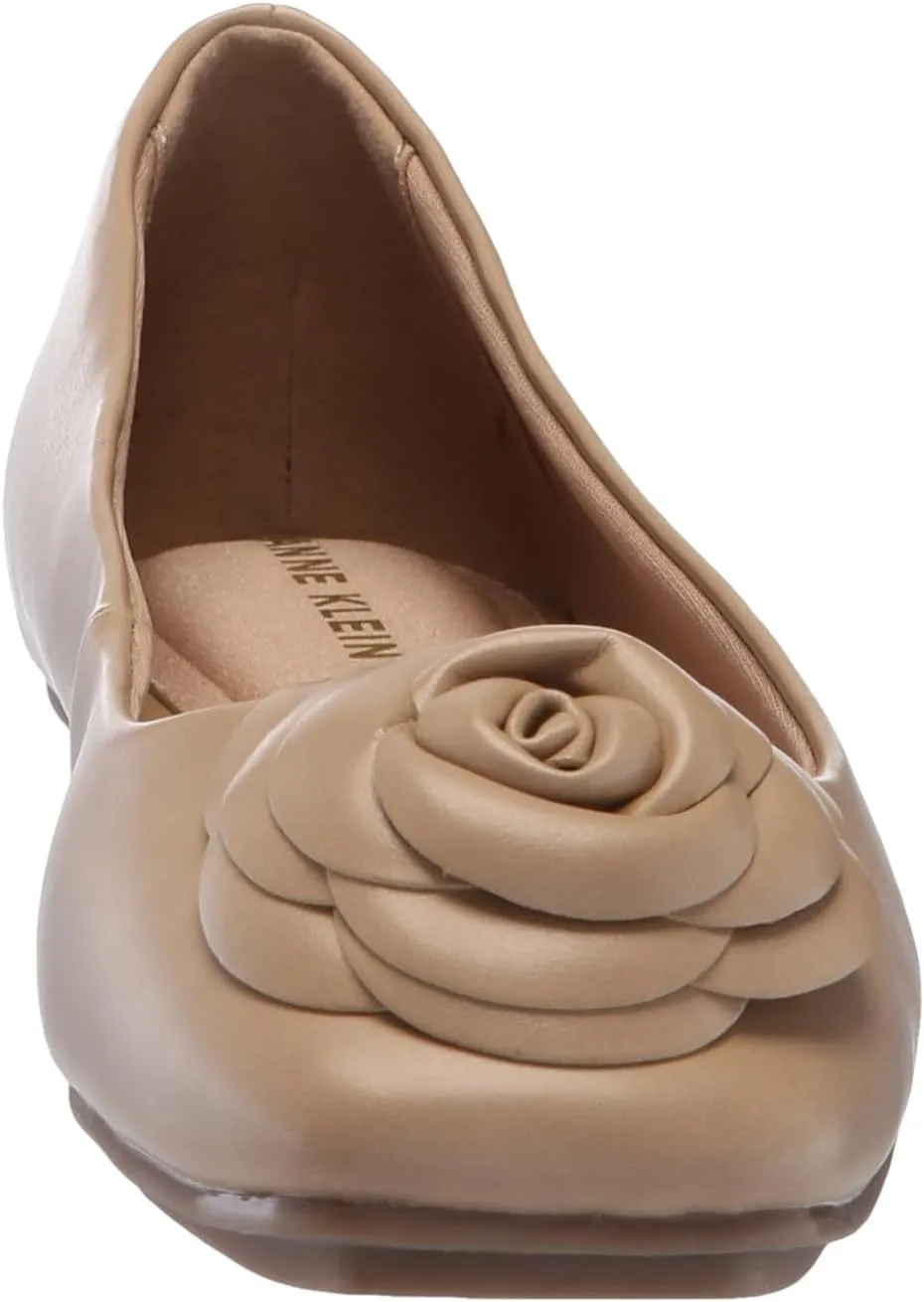 Anne Klein Womens Faux Leather Slip On Ballet Flats