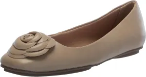 Anne Klein Womens Faux Leather Slip On Ballet Flats