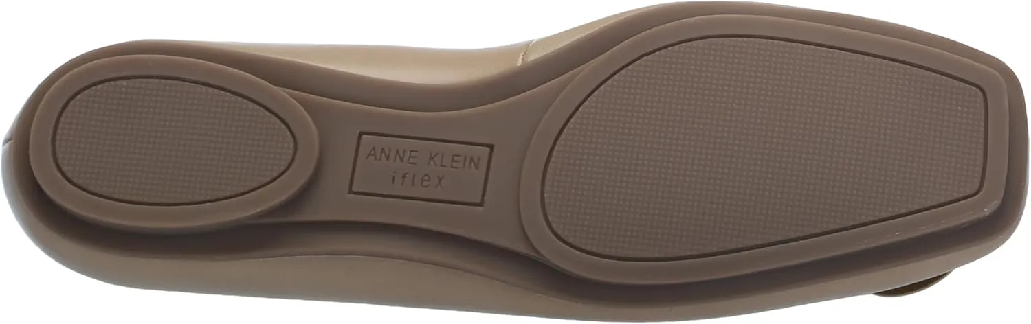 Anne Klein Womens Faux Leather Slip On Ballet Flats