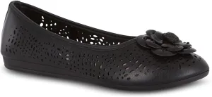Antwerp Womens Flats Slip-On Shoes Comfortable with Memory Foam Eyelet Details & Rose Ornament