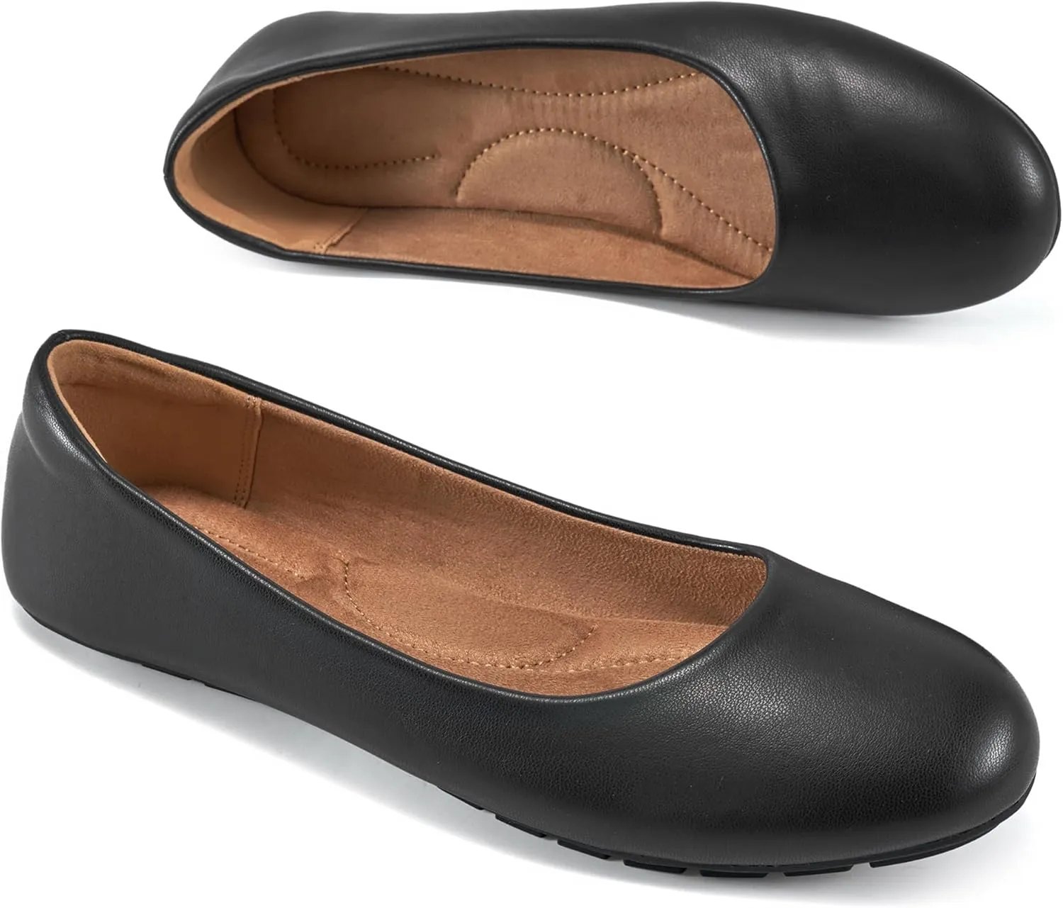 Aomigoct Flats for Women Ballets Shoes: Black 5.5 Dress Slip Comfortable Work Flats for 2025 - Casual Ladies Wedding Walking Flat