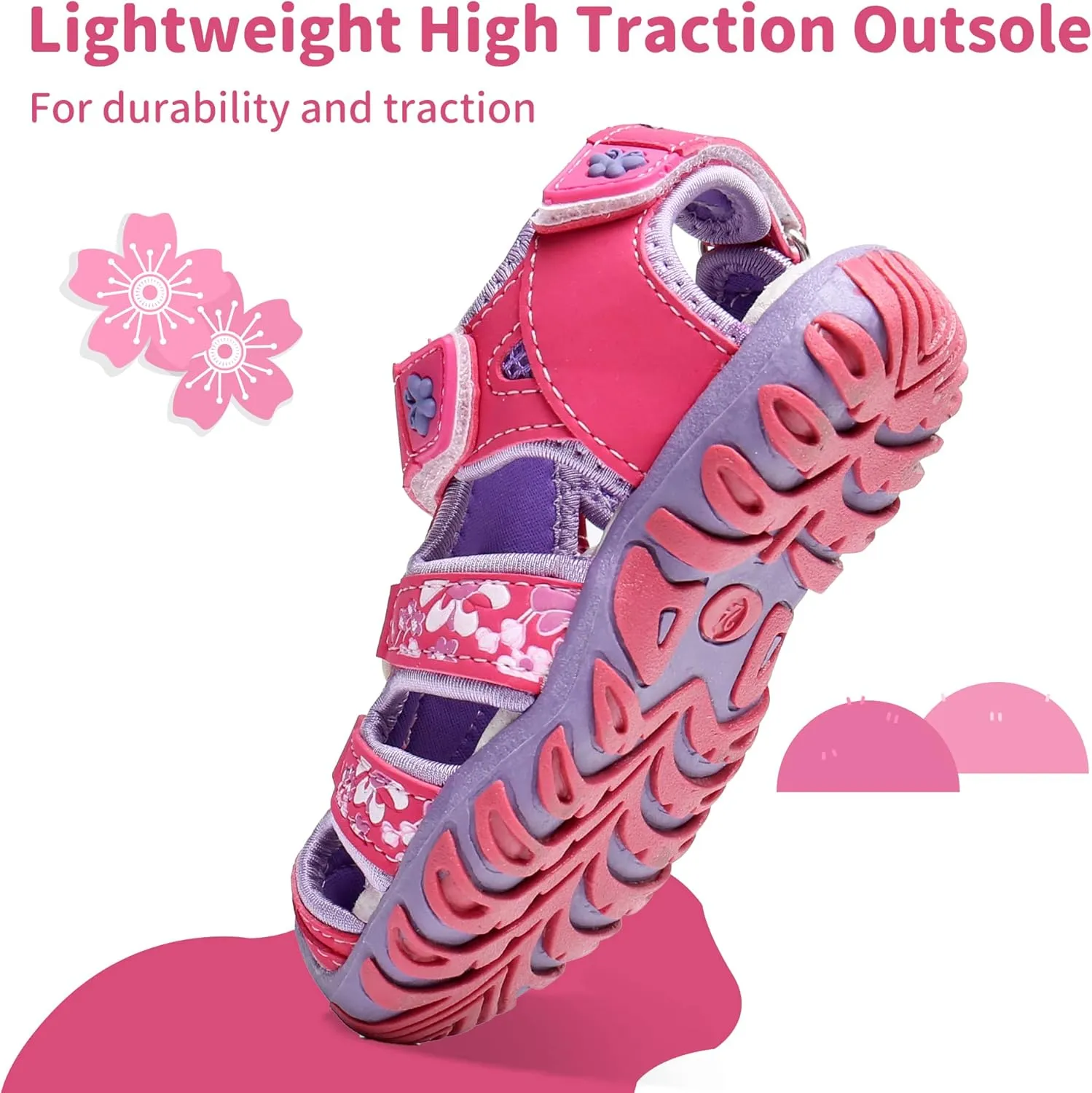 Apakowa Kid's Boy's Girl's Soft Sole Close Toe Sport Beach Sandals (Toddler/Little Kid)