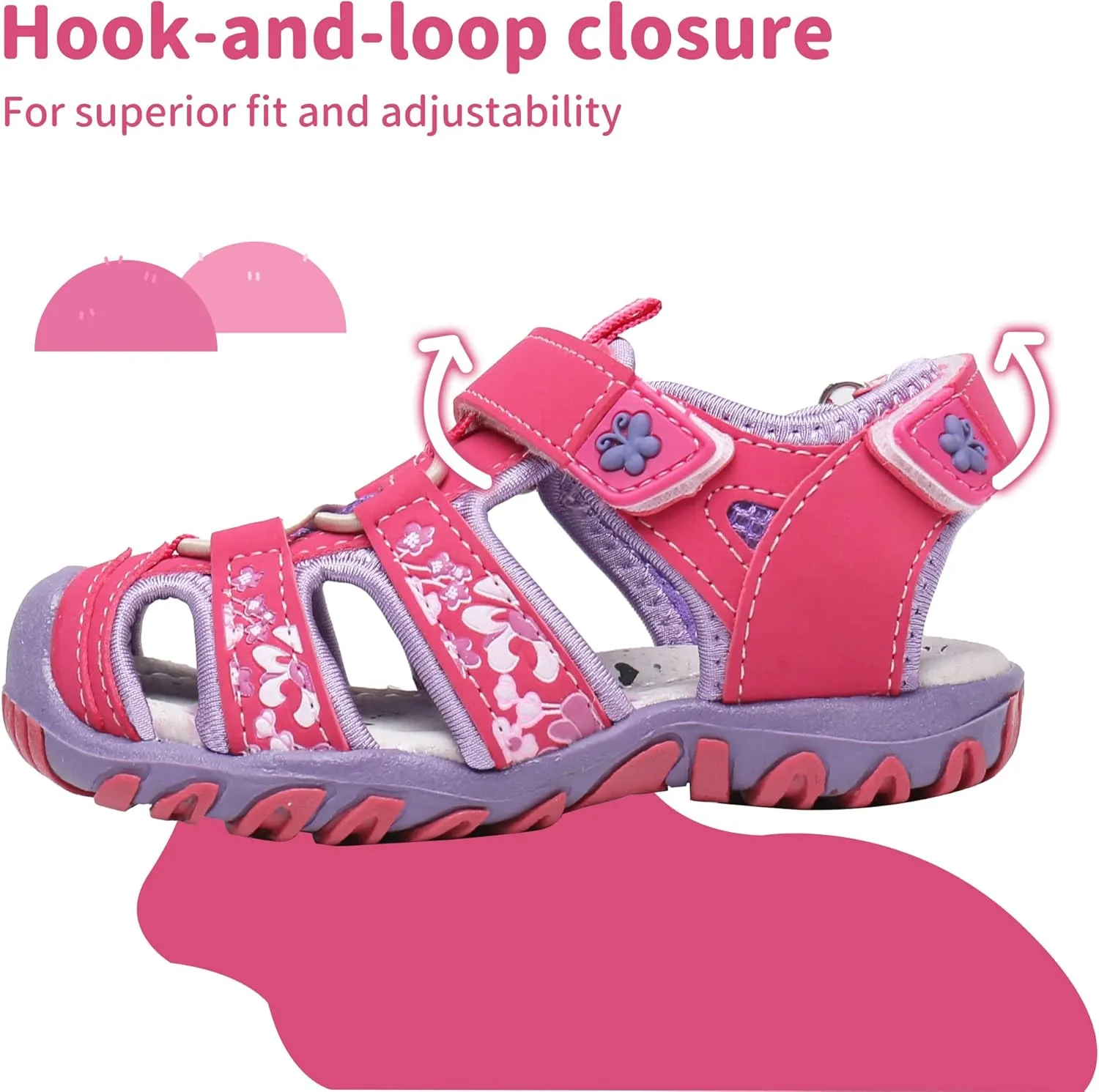 Apakowa Kid's Boy's Girl's Soft Sole Close Toe Sport Beach Sandals (Toddler/Little Kid)