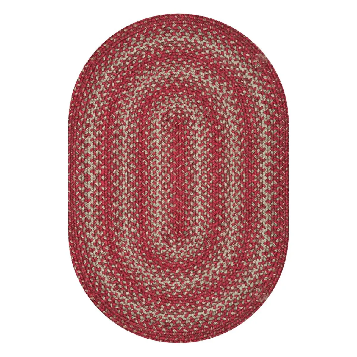 Apple Pie Red Jute Braided Oval Rugs