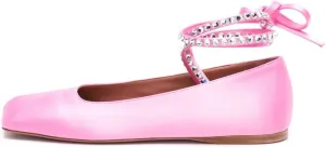 Arqa Crystal Ballet Flats for Women Sparkling Rhinestone Ankle Strap Ballerina Shoes Casual Mary Jane Flat Shoe