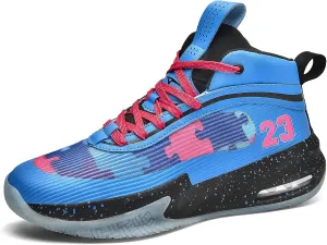 ASHION Boys Girls Shoes Sneakers Kids Shoes Boy's Basketball Shoes for Kids Basketball Shoes Tennis Shoes Non-Slip Sneakers(7,A-White)
