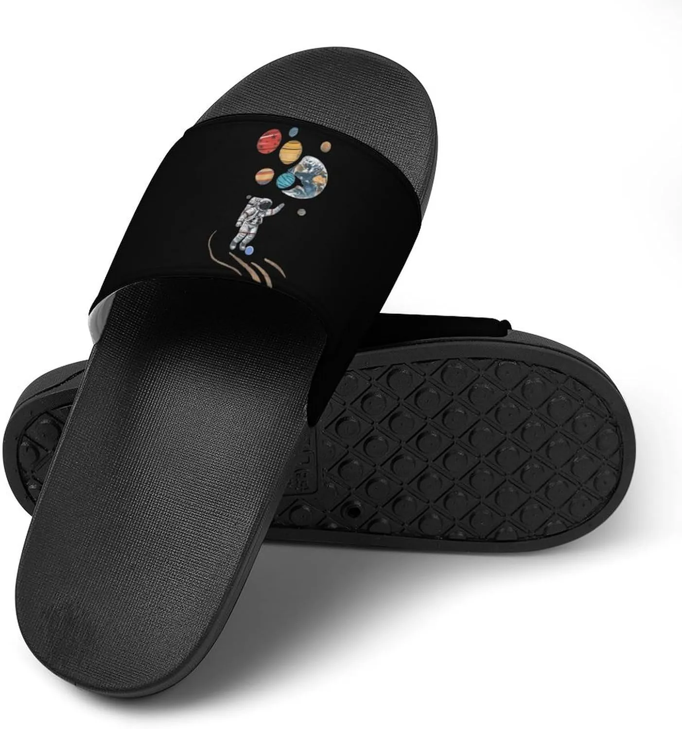 Astronaut Holding Planet Balloons House Sandals Non Slip Slippers Quick Drying Bathroom Shower Shoes for Women Men