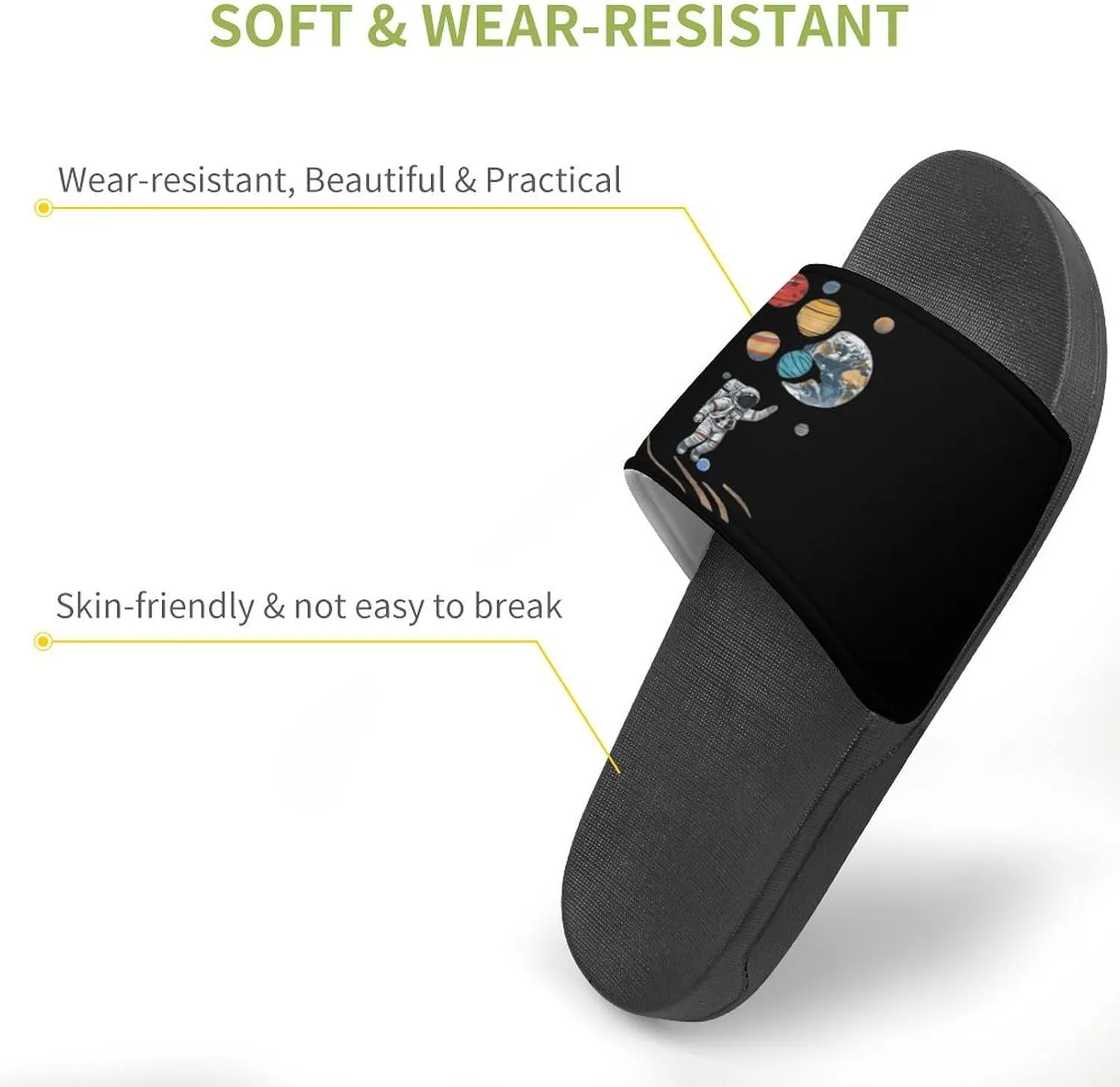 Astronaut Holding Planet Balloons House Sandals Non Slip Slippers Quick Drying Bathroom Shower Shoes for Women Men
