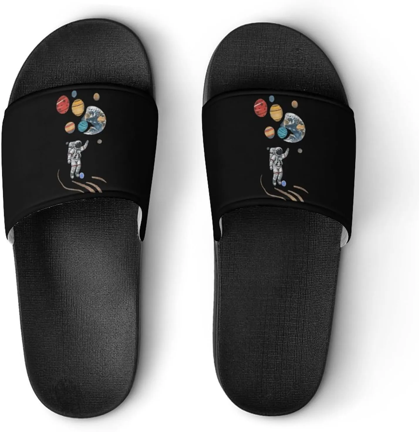 Astronaut Holding Planet Balloons House Sandals Non Slip Slippers Quick Drying Bathroom Shower Shoes for Women Men