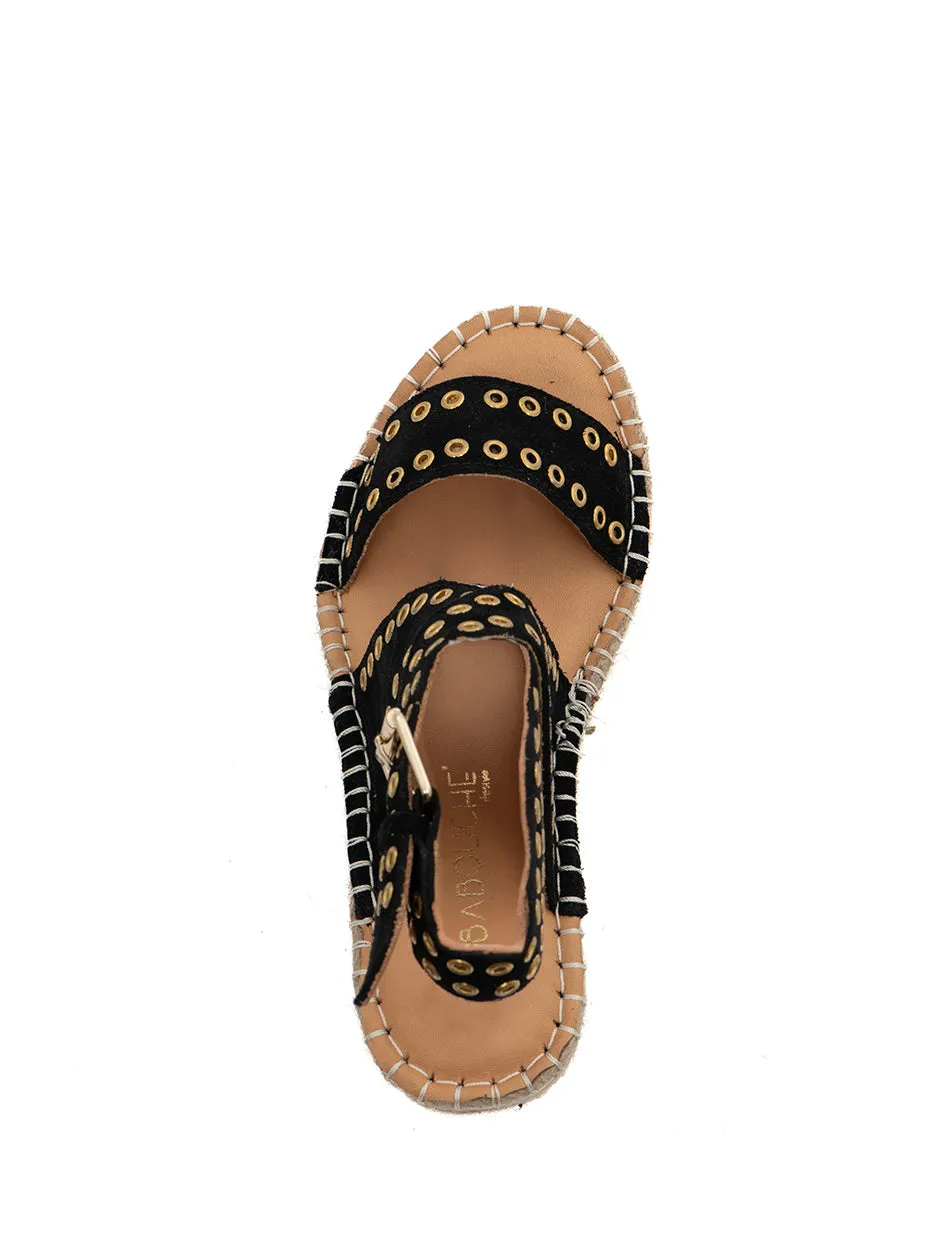 Avi | Espadrilles Sleehak Zwart