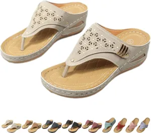Avylays Orthopedic Sandals, Breathable Mesh Sports Sandals With Non-Slip Sole, Wedge Heel Thick-Soled Slippers Womens