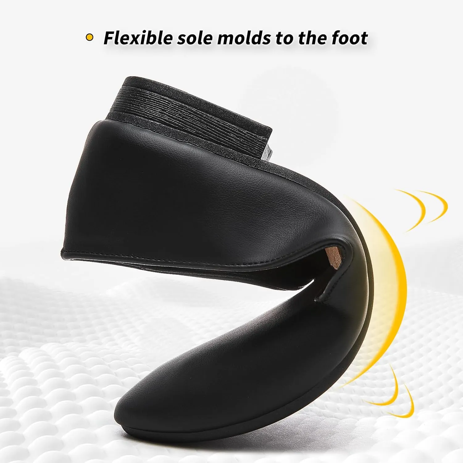 BABUDOG Womens Flats with Synthetic Leather,Classic Black and White Flats Shoes,Dress Shoes for Women