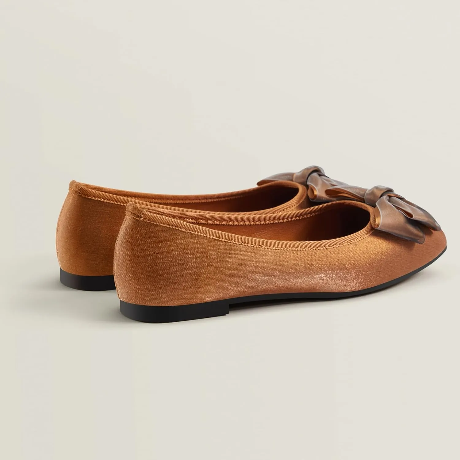 Ballet Flats for Women ; Square Toe Mary Jane Flats ; Satin Material Ballet Shoes ; Bowknot Elegant Dressy Women Shoes