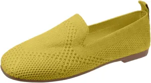 Ballet Flats Shoes for Women Casual Comfortable Dressy Knit Round Toe Flats Mesh Office Work Walking Shoes