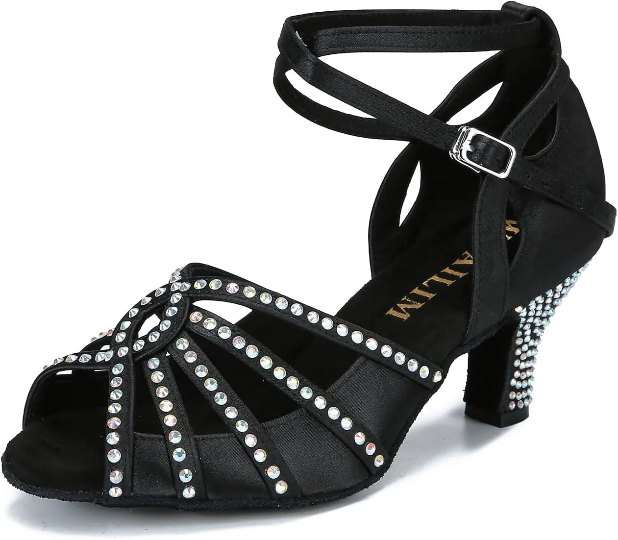 Ballroom Rhinestone Dance Shoes Women Latin Salsa Bachata Social Dancing Sandals L6889