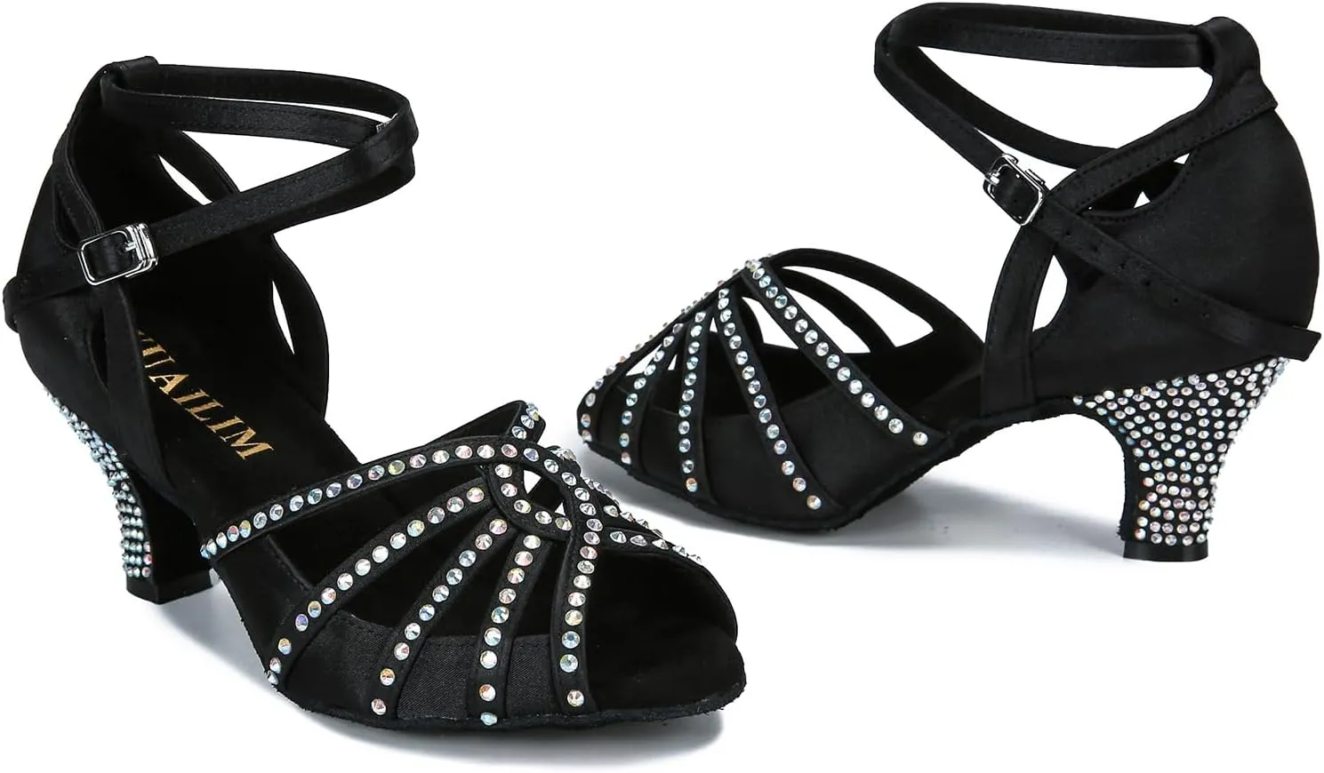 Ballroom Rhinestone Dance Shoes Women Latin Salsa Bachata Social Dancing Sandals L6889