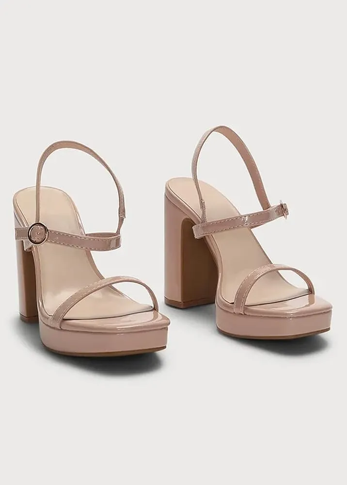 BAMBOO Dialog-18 Womens Open Toe Chunky Block High Heel Ankle Strap Platform Sandals