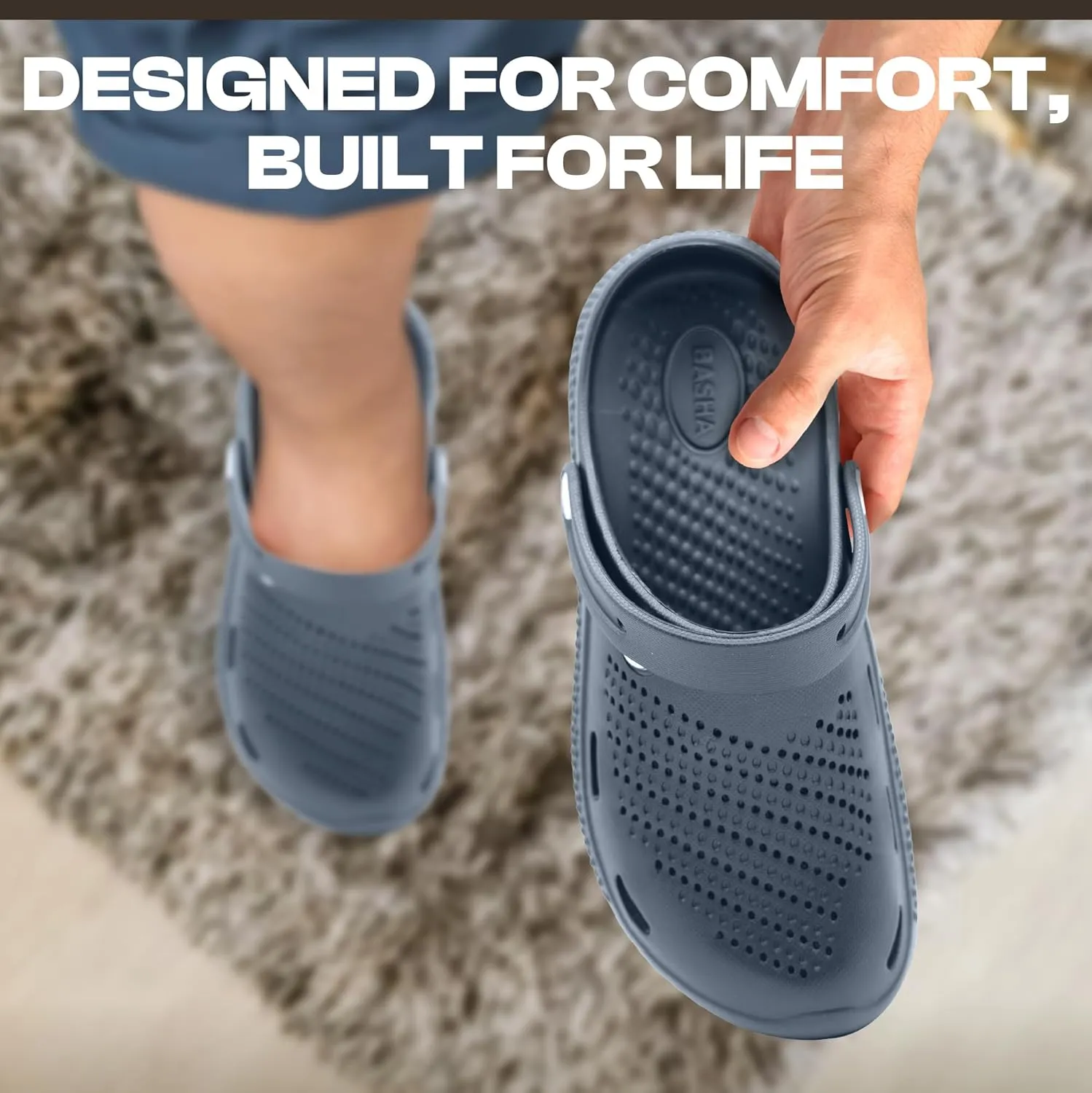 Basha Unisex Garden Clogs Slippers Sandals for Men and Women, Great for Outdoor