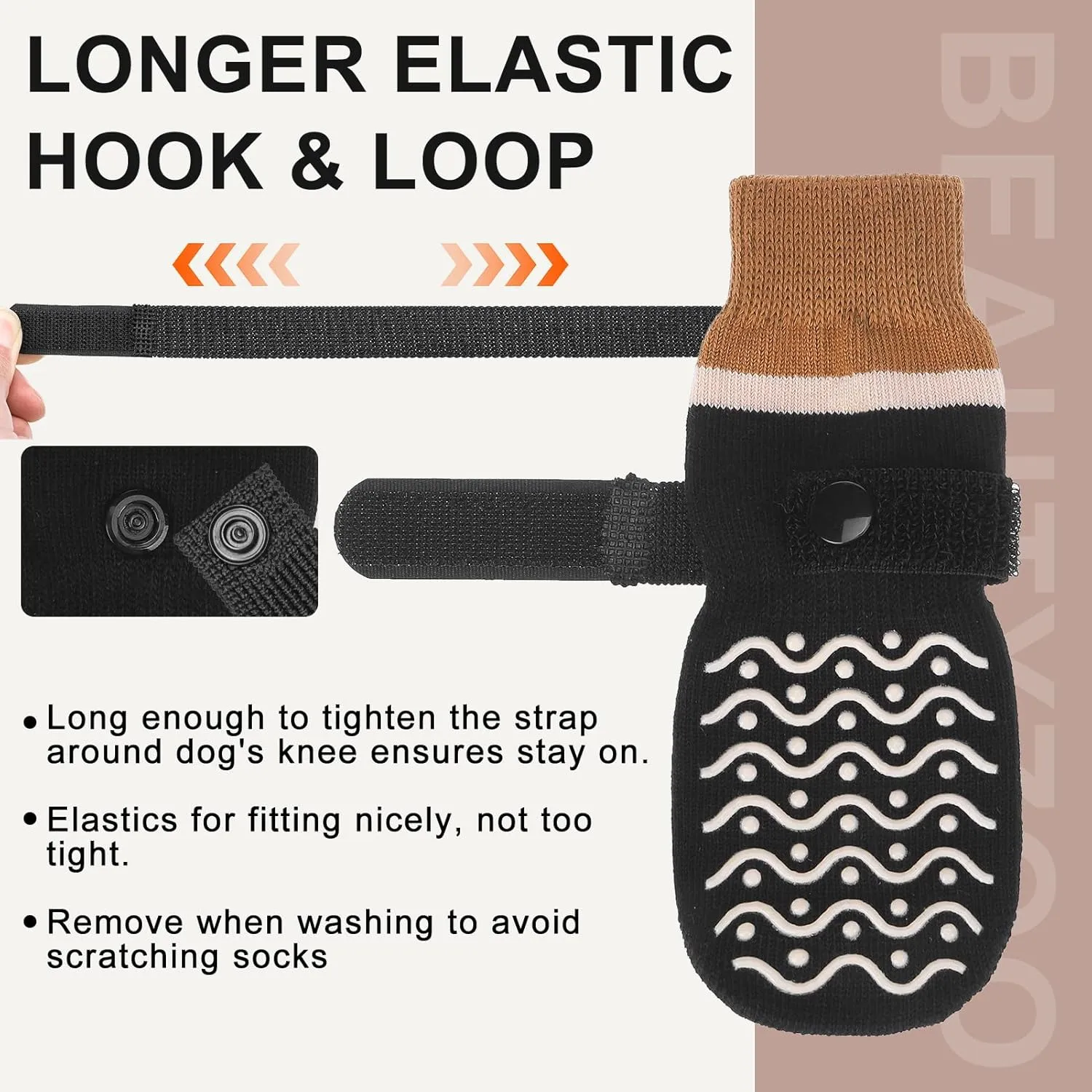 BEAUTYZOO Dog Socks, Non Slip Dog Socks to Prevent Licking Paws -Dog Boots & Paw Protectors with Grippers on Hardwood Floors, Dog Shoes for Hot/Cold Pavement Small Medium Large Senior Dogs Booties