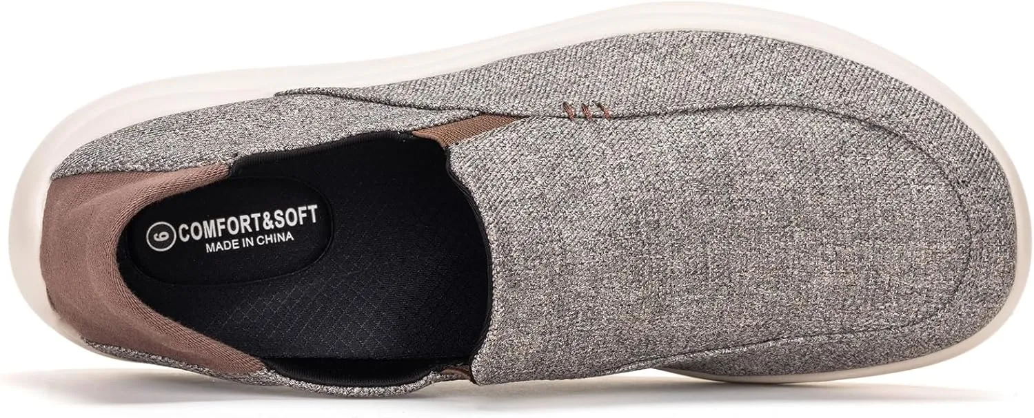 BEJINASH Men’s Slip-on Walking Shoes, Lightweight Breathable Go Walk Shoes with Arch Support,Comfortable Casual Loafers Shoes