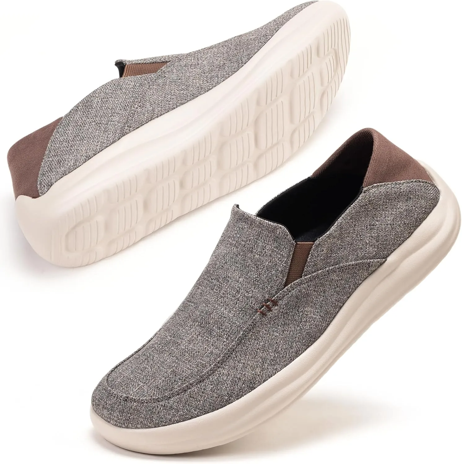 BEJINASH Men’s Slip-on Walking Shoes, Lightweight Breathable Go Walk Shoes with Arch Support,Comfortable Casual Loafers Shoes