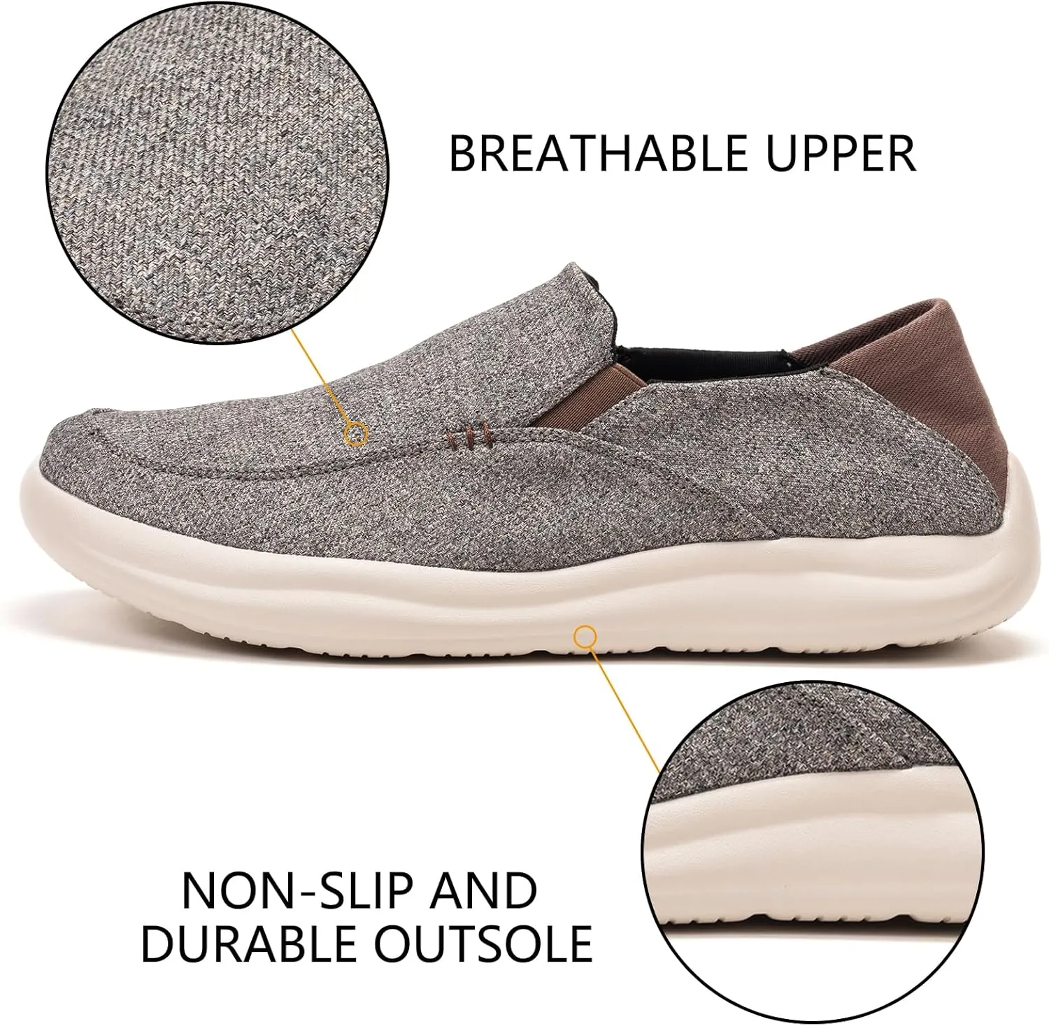 BEJINASH Men’s Slip-on Walking Shoes, Lightweight Breathable Go Walk Shoes with Arch Support,Comfortable Casual Loafers Shoes