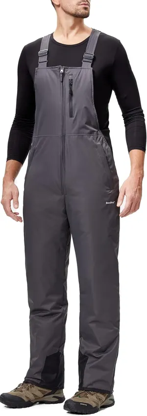BenBoy Mens Snow Bibs Ski Pants Softshell Waterproof Insulated Ripstop Snowboarding Overalls Winter