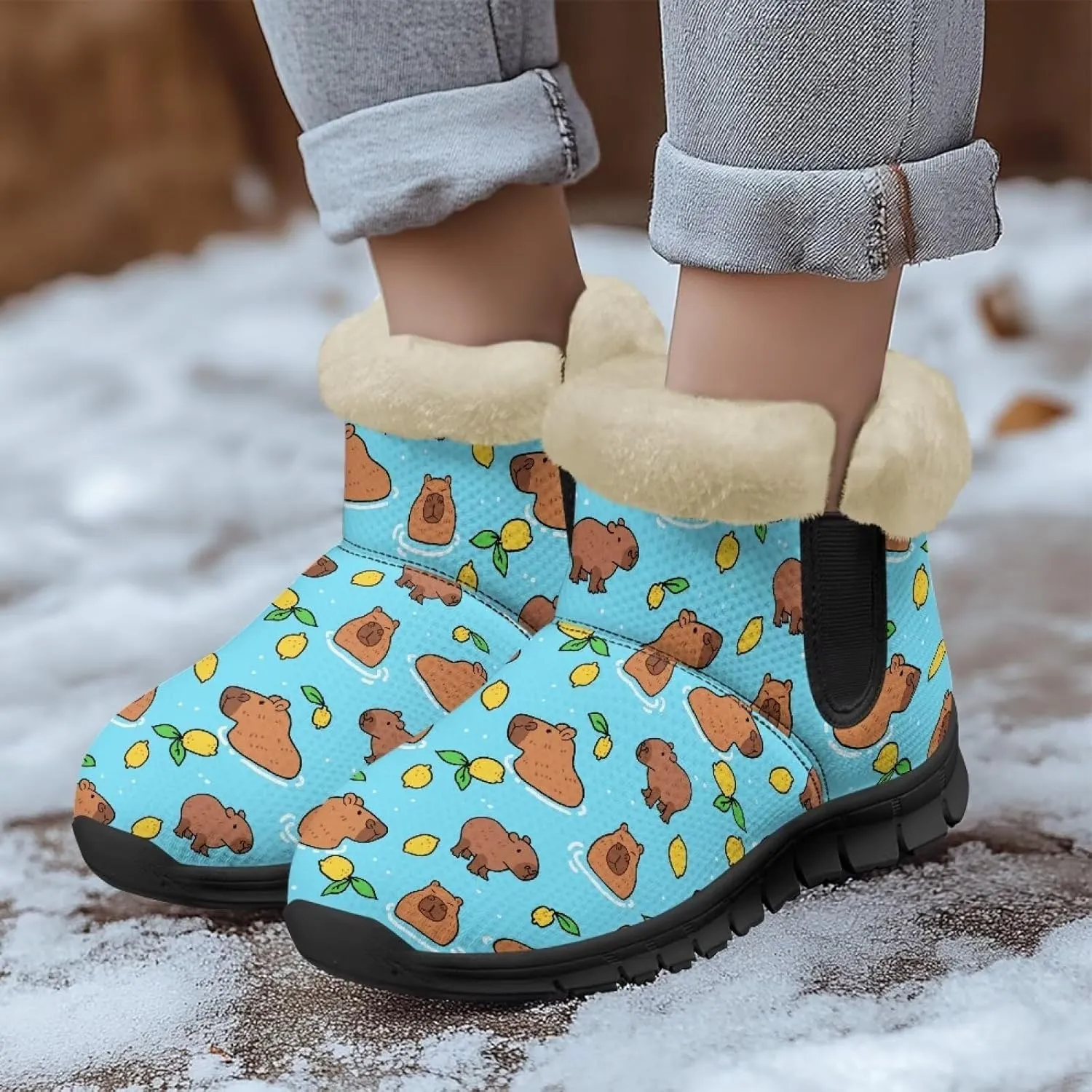 Binienty Womens Snow Boots Winte Fur Lined Cozy Warm Insulated Fuzzy Boots