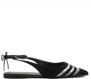 Black Slingback Flats for Women Stylish Pointed Toe Design with Rhinestone Embellishments Comfortable Mesh Material for Breathable Slip on Experience Size 8
