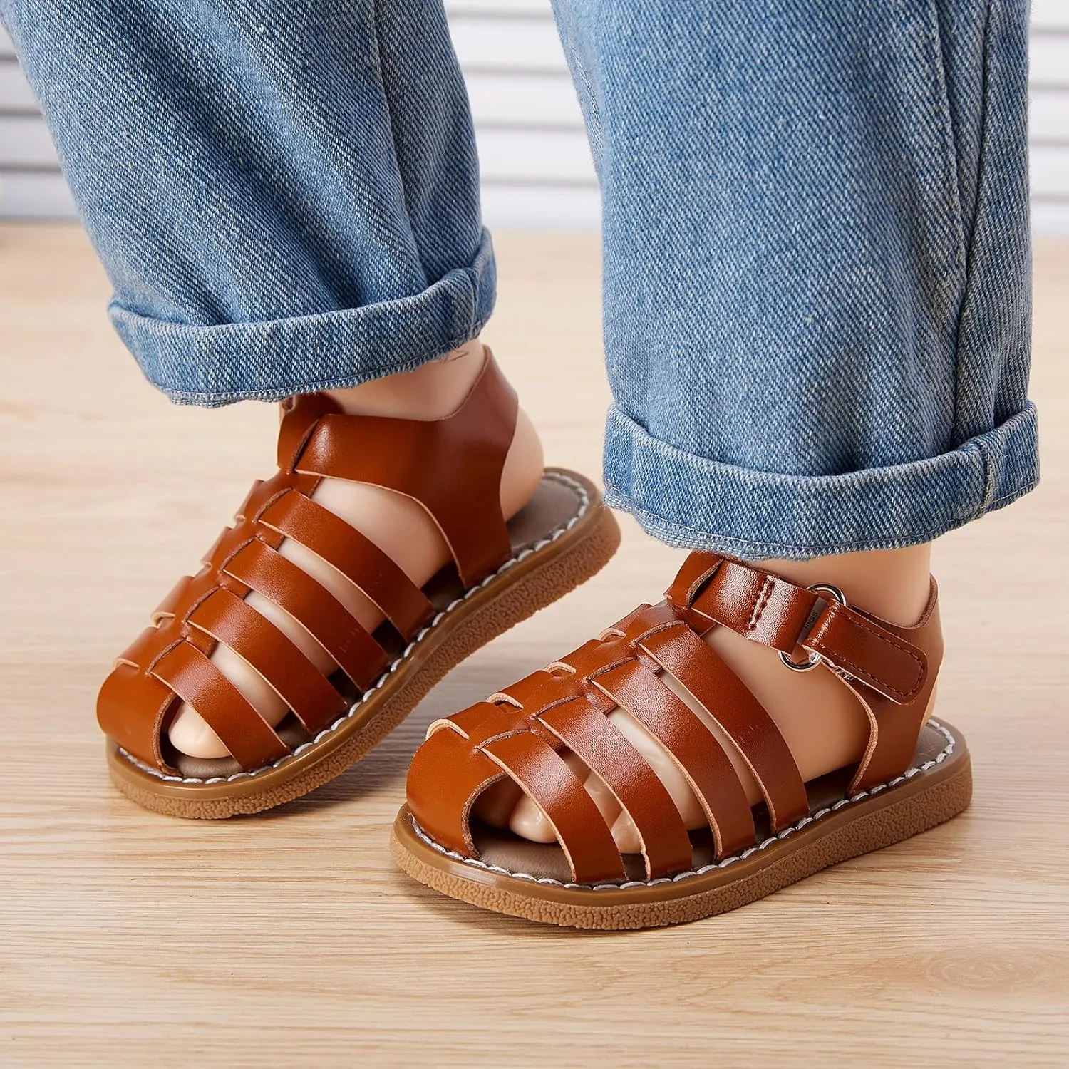 BMCiTYBM Baby Boy Girl Closed Toe Sandals Infant Summer First Walking Shoes Non-Slip Fisherman Sandals 6 9 12 18 24 Months
