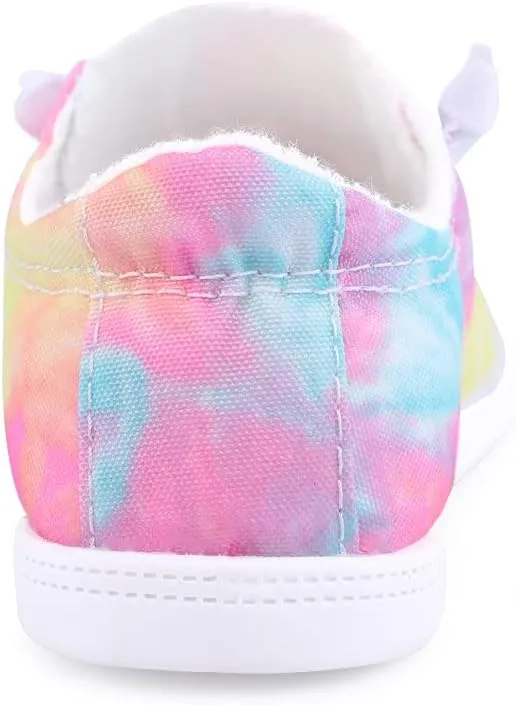 Boy and Girl Slip on Canvas Sneaker, Kids Low Top Casual Fashion Shoes, Comfy Lace up Walking Shoes