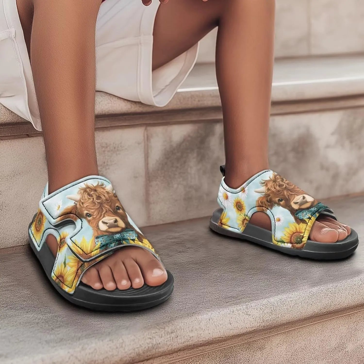 Boys Horse Summer Kids Open Toe Sport Outdoor Athletic Sandals Quick Dry Water Pool Shoes Adjustable