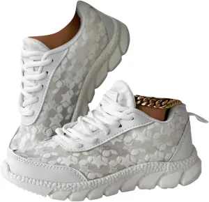 Breathable Lace-up Round Toe Sneakers