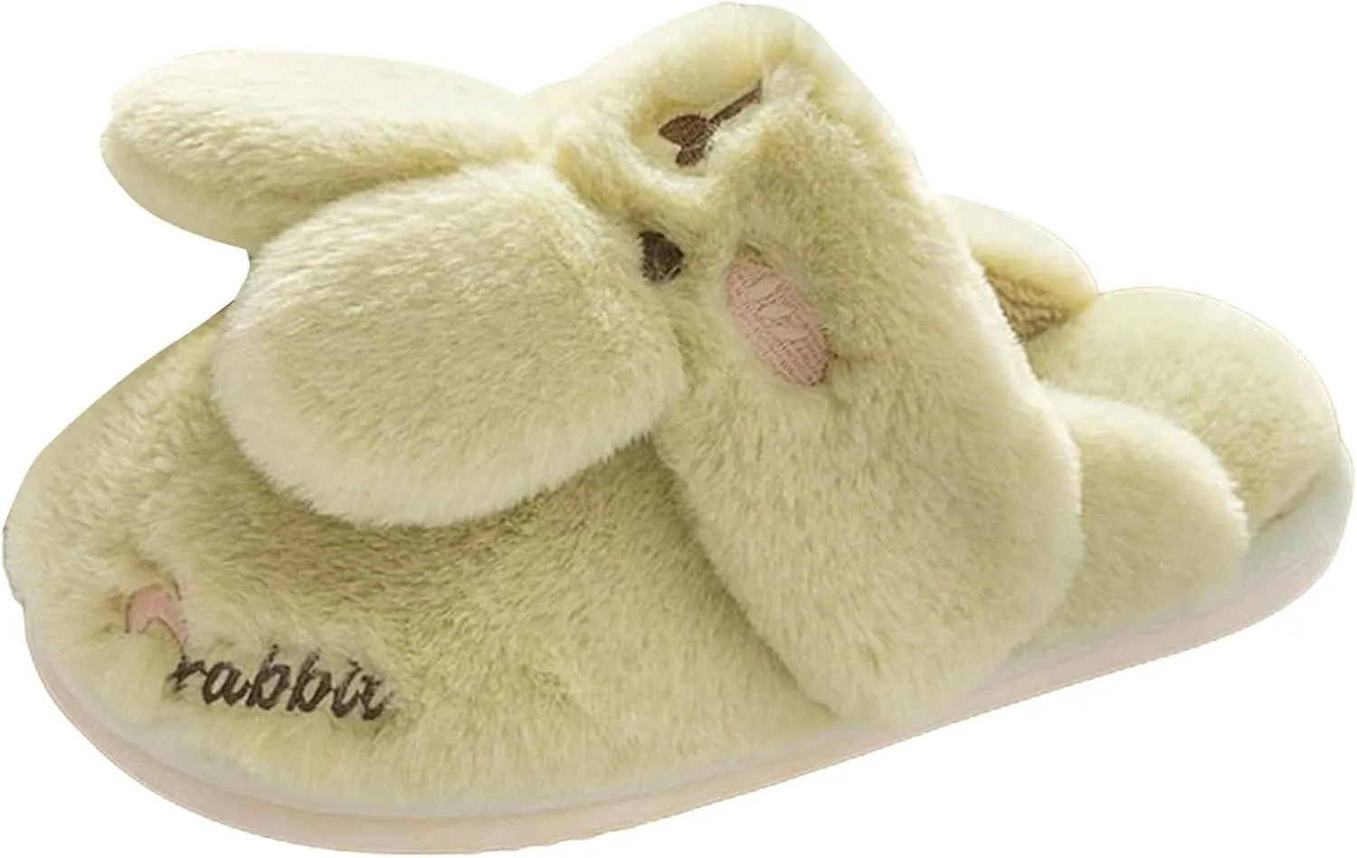 Bunny Animal Slippers for Women and Men Cute Bow Fuzzy Fluffy Comfy Funny Furry Rabbit House Slipper for Indoor Outdoor